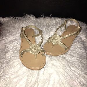 Cute tribal design gold sandals